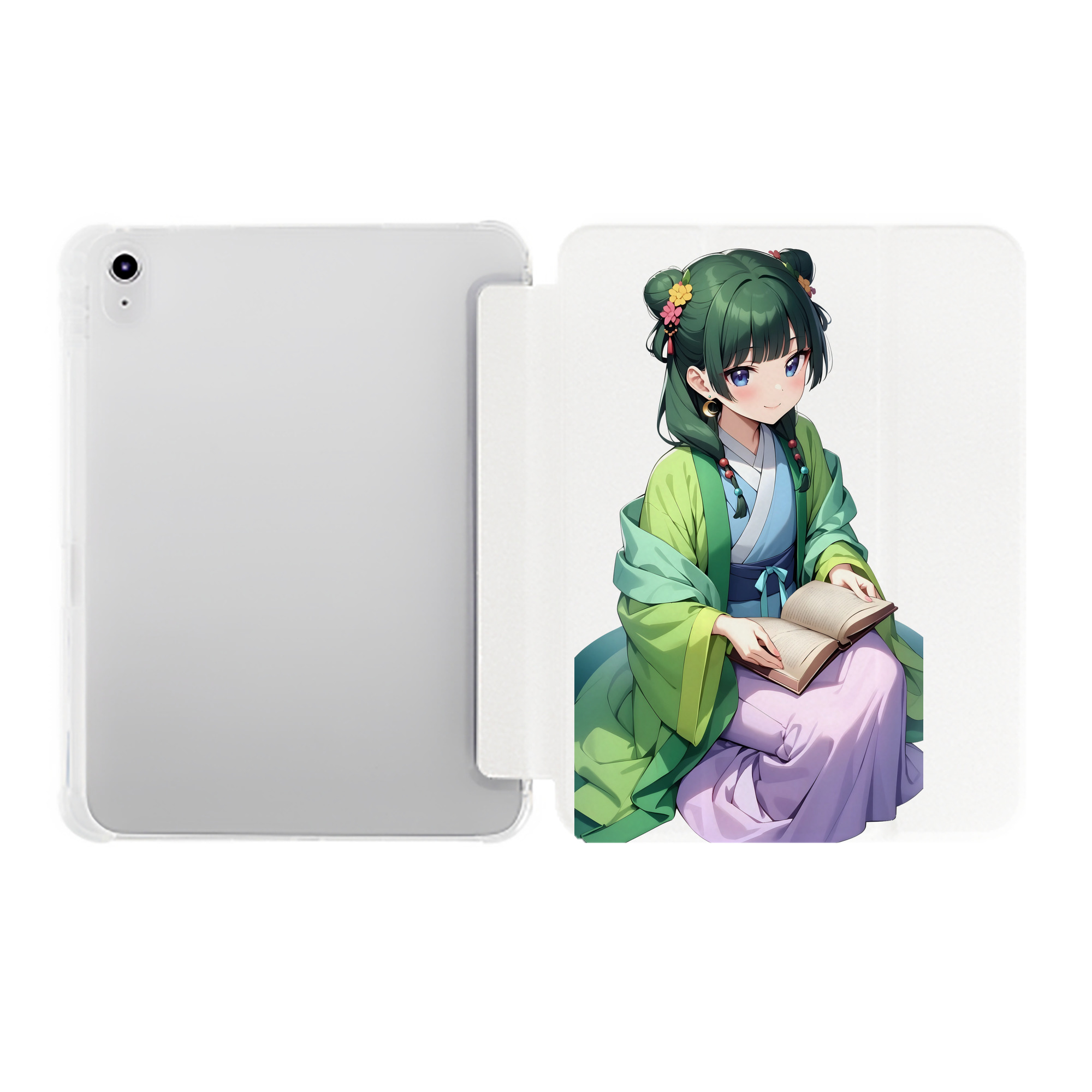 （画像用） 薬屋のひとりごと The Apothecary Diaries IPad ケース ペン収納付き 三つ折りスタンド PUレザー×シリコン 対応機種9.5/10.5/10.9インチ